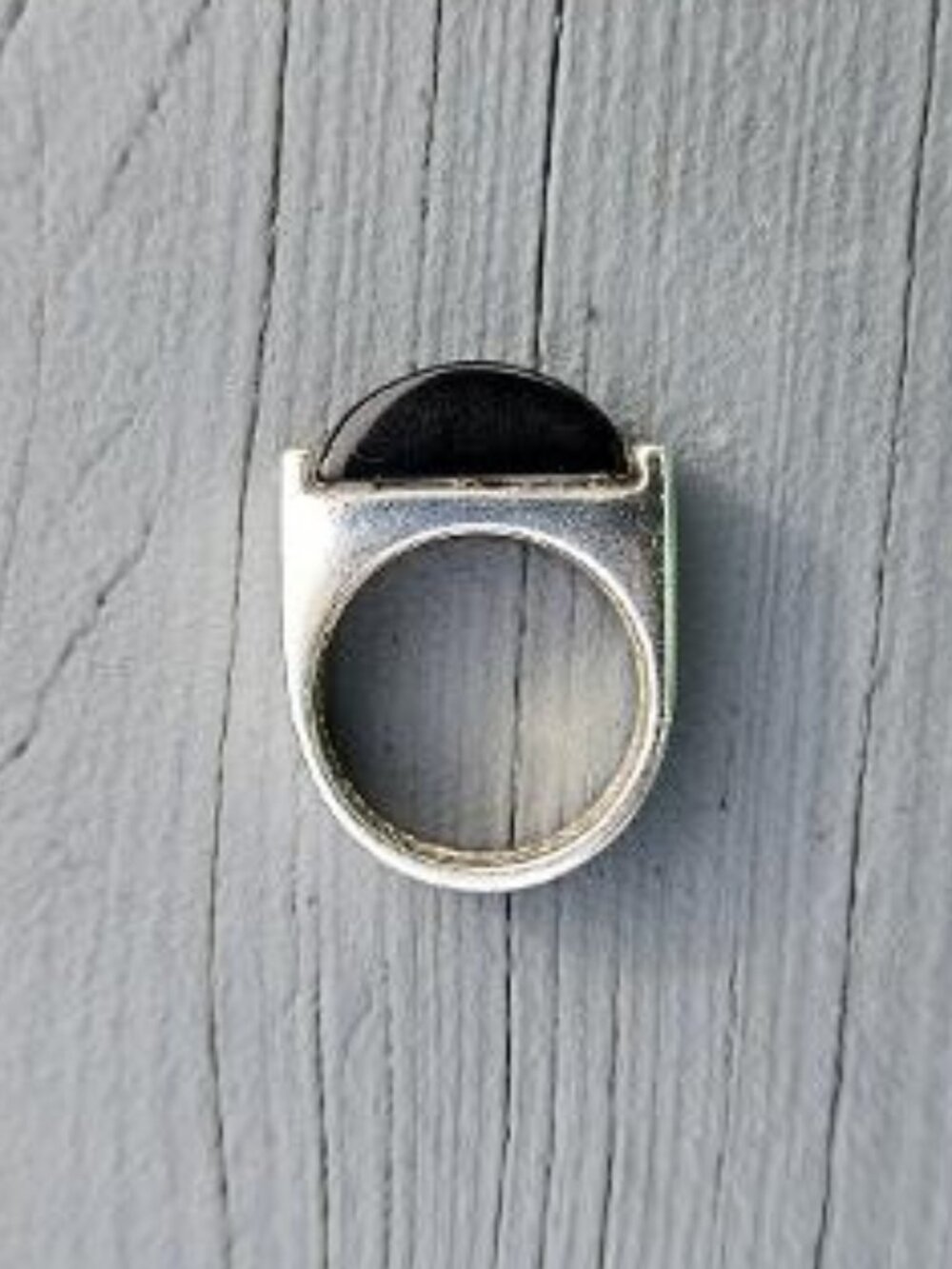 Silver and Onyx Ring